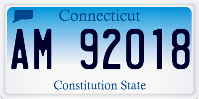 CT license plate AM92018