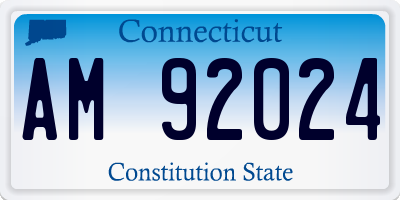 CT license plate AM92024