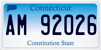 CT license plate AM92026