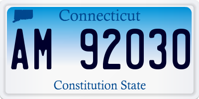 CT license plate AM92030