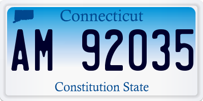 CT license plate AM92035