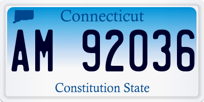 CT license plate AM92036
