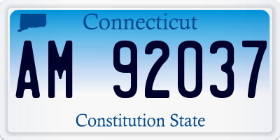 CT license plate AM92037