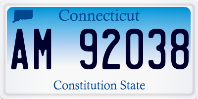 CT license plate AM92038