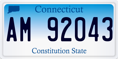 CT license plate AM92043
