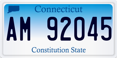CT license plate AM92045