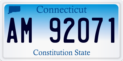 CT license plate AM92071