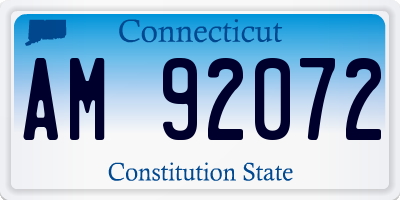 CT license plate AM92072