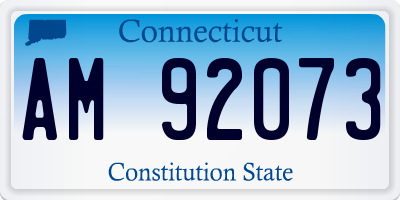 CT license plate AM92073