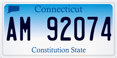 CT license plate AM92074