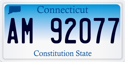CT license plate AM92077