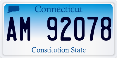 CT license plate AM92078