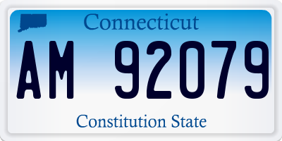 CT license plate AM92079