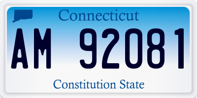 CT license plate AM92081