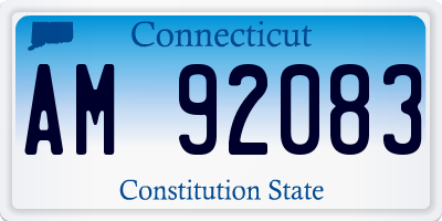 CT license plate AM92083