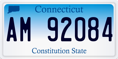 CT license plate AM92084