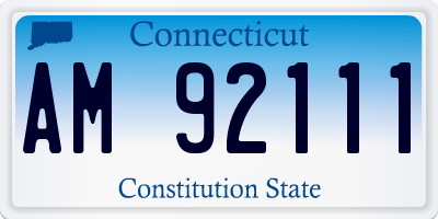 CT license plate AM92111