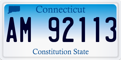 CT license plate AM92113