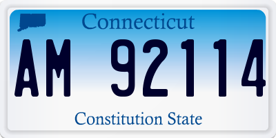 CT license plate AM92114