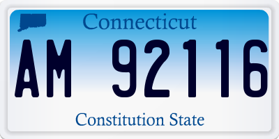 CT license plate AM92116