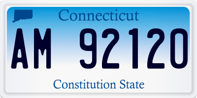 CT license plate AM92120
