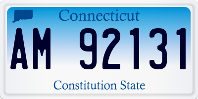 CT license plate AM92131