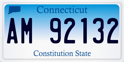 CT license plate AM92132