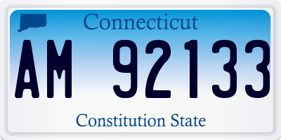 CT license plate AM92133