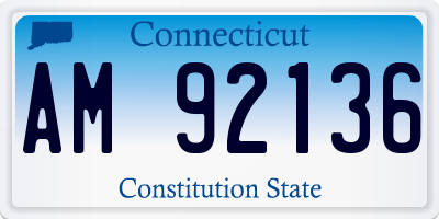 CT license plate AM92136