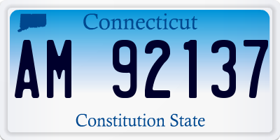 CT license plate AM92137