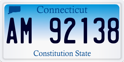 CT license plate AM92138