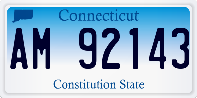 CT license plate AM92143