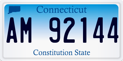 CT license plate AM92144