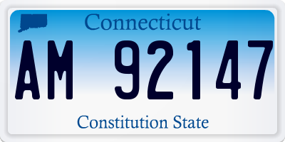 CT license plate AM92147