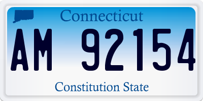 CT license plate AM92154