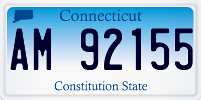 CT license plate AM92155