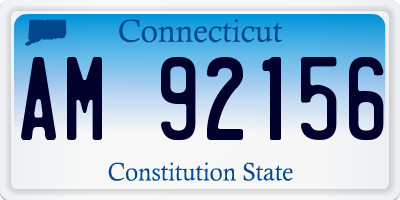 CT license plate AM92156