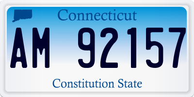 CT license plate AM92157