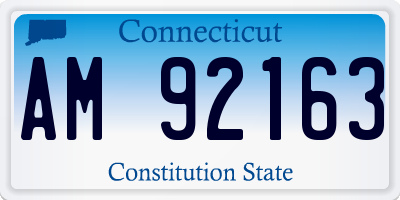 CT license plate AM92163