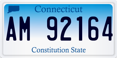 CT license plate AM92164