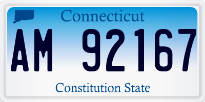CT license plate AM92167