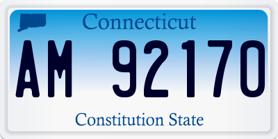 CT license plate AM92170
