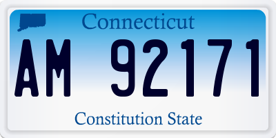 CT license plate AM92171