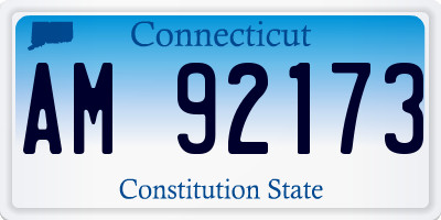 CT license plate AM92173