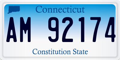 CT license plate AM92174