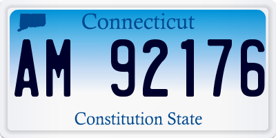 CT license plate AM92176
