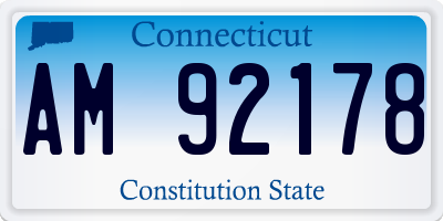 CT license plate AM92178