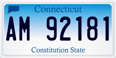 CT license plate AM92181