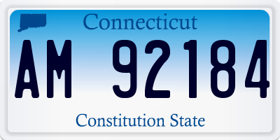 CT license plate AM92184