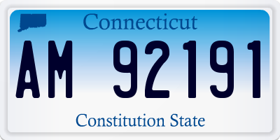 CT license plate AM92191